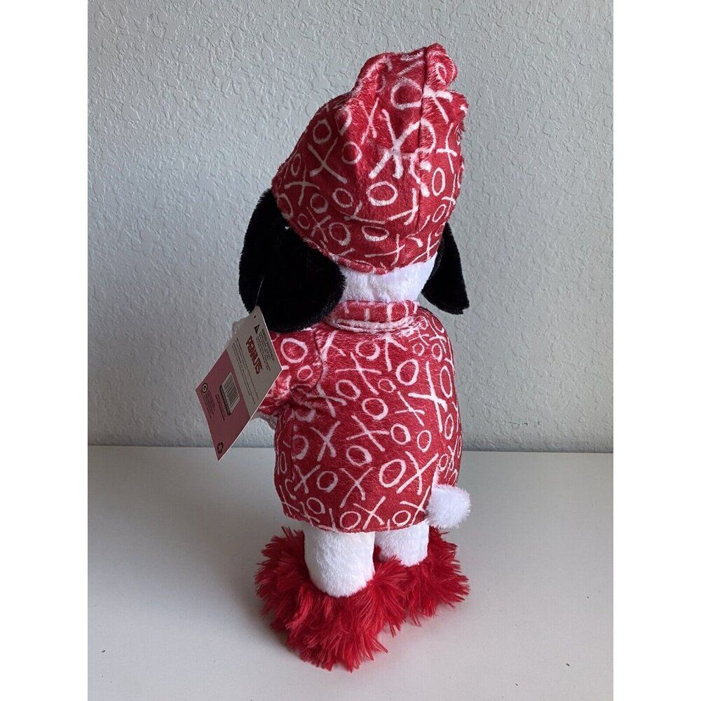 Peanuts SNOOPY Valentines Greeter Heart Pajamas And Slippers Hat Hugs Kisses NEW - Picture 6 of 13